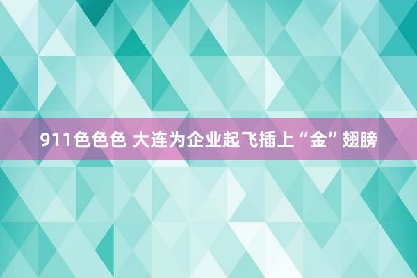 911色色色 大连为企业起飞插上“金”翅膀