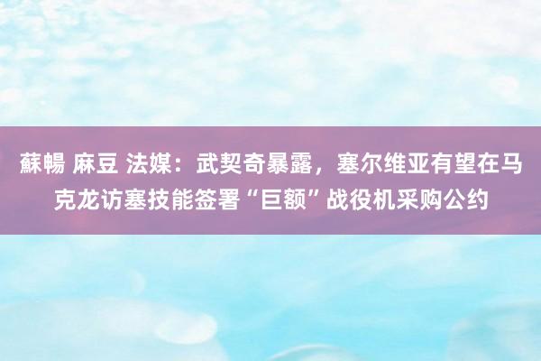 蘇暢 麻豆 法媒：武契奇暴露，塞尔维亚有望在马克龙访塞技能签署“巨额”战役机采购公约