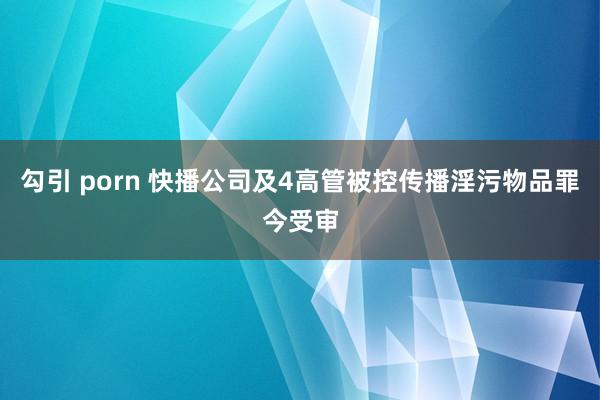 勾引 porn 快播公司及4高管被控传播淫污物品罪今受审